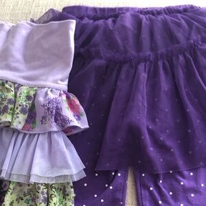 24M Jumping Beans Purple Skirt w/Leggings attached Place 1989 Purple Print Skirt